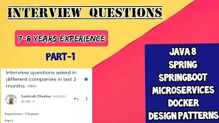 Java Interview Questions | 7 - 8 years of experience #168