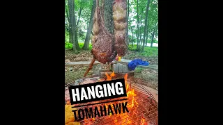 How to: Hanging Tomahawk Steak #Shorts | Grilling Over Open Fire