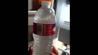 Bottle of water freezing instantly!