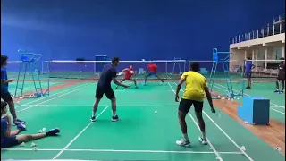 Practice session of players in BBBA Badminton academy Hyderabad