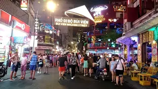 🇻🇳🚶 Saïgon Night Life Redlight District Bui Vien  - Immersion in Vietnam Hô Chi Minh-Ville HD 4K 🚶
