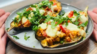 Baked eggplants! Everything is very simple, fast and nutritious! 🍆🍅🧀