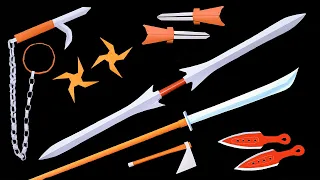 07 NINJA WEAPONS you must to know || Ninja Star/Kunai/Claws/Axe/Sword/Spear