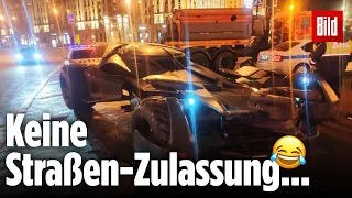 Russische Polizei stoppt Batmobil und schleppt es ab