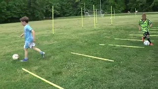 Anthony, Ricky, George soccer training