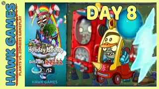 Plants vs Zombies 2 Holiday Mashup World Day 8 Easy (Last Stand & Giant Zombies)