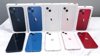 iPhone 13 All Colors Unboxing: Blue, Pink, Starlight, Midnight & Red