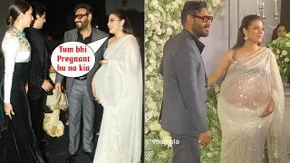 Pregnant Kajol Devgan and Ajay Devgan at Kiara Advani and Sidharth Malhotra Reception