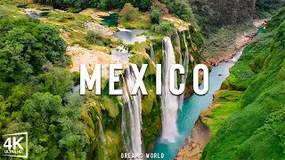 FLYING OVER MEXICO 4K   Amazing Beautiful Nature Scenery with Relaxing Music for Stress Relief