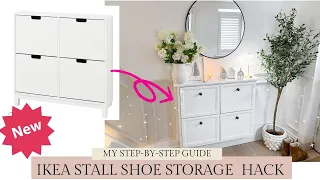 IKEA STALL Hallway Shoe Storage Hack Makeover - Affordable Hall Renovation - Easy Build Guide