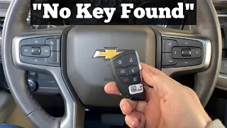 How To Start A 2021 - 2024 Chevy Tahoe With No Key Found - Remote Fob Dead Battery Chevrolet