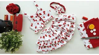 DIY - How to stitch Ruffle Skirt Baby/Kids (Easy Sew for beginners)