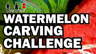 Watermelon Carving Challenge - Man Vs Corinne Vs Pin