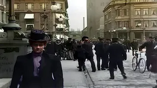 Denmark 1902 in color, Scene Street [60fps, Remastered] w/sound design added