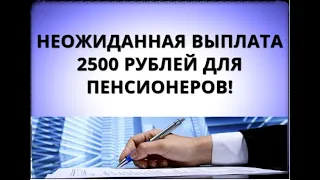 Неожиданная выплата 2500 рублей для пенсионеров!