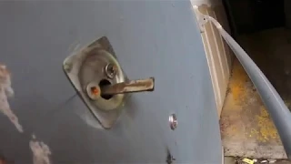 using a pop rivet tool to secure a exit device cylinder