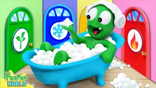 Pea Pea And The 4 Element Bathtub Challenge | Fun Cartoon for kid