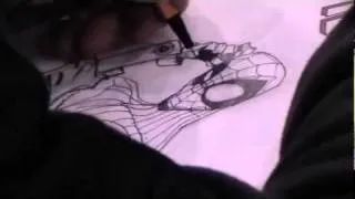 Humberto Ramos sketches Spider-Man at Wizard World Atlanta 2010 (part two)