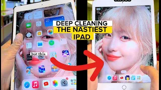 DEEP CLEANING THE NASTIEST #ipad and case I’ve ever seen 🤢🤮 #asmr #gross #nasty #hair #roblox