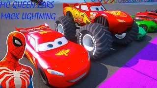 siêu nhân nhện lái xe cứu hỏa 2, Crazy Cars Mack Monster Trucks McQueen Lightning GTA 5