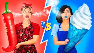 Hot vs Cold Challenge / Girl on Fire vs Icy Girl