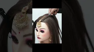 stylish and unique bun  hairstyle  for wedding #trending #bun #new #hairstyle