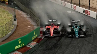 F1 23 Monaco Grand Prix Heavy Rain 5 Lap Race Charles Leclerc Gameplay