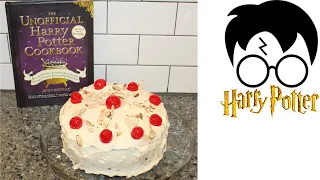 Making a Cherry Bakewell Cake from The Unofficial Harry Potter Cookbook