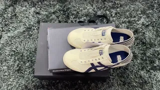 Onitsuka Tiger || Unboxing + On feet || Mexico 66 || Natural & Navy Paraty Slip On