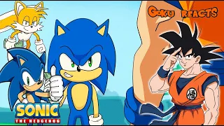 Goku and Sonic react to Goku vs Sonic Rap Battle