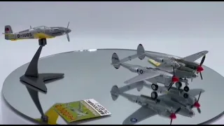 P-38J Lightning "Marge” & Heinkel He100V-2 “World record” 1/144 F-toys “Lottery reward” #airplane