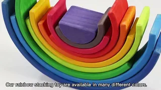 Wooden Rainbow Stacking Game Memory Learning Toy