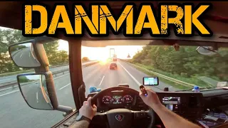 ASMR 🇩🇰 POV Truck Driving 2023 Scania | Beautiful Danmark Sunset Drive 4k New Gopro