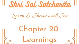 Shri Sai Satcharita - Chapter 20 - Narrated in English - Sai Seva UK