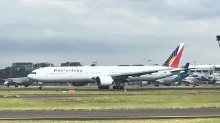 Philippine B777-300 & Xiamen B787-9 arrives in Sydney on 16R. Delta & Asiana A350-941 depart