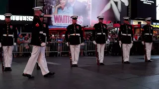 USMC Silent Drill Platoon in Times Square NYC