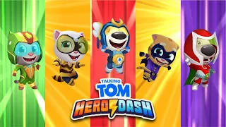 Talking Tom Hero Dash | Discovering All Characters and Worlds | FHD Full Screen Gameplay
