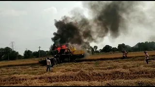 Harvester Burning