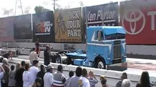 1978 Freightliner Cab Over "Unconventional" Running Down The Strip At Truckin' For Kids 2010