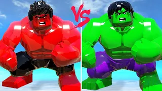 HULK TRANSFORMATION VS RED HULK - LEGO MARVEL Super Heroes