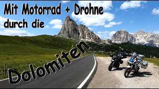 Mit Motorrad und Drohne durch die Dolomiten