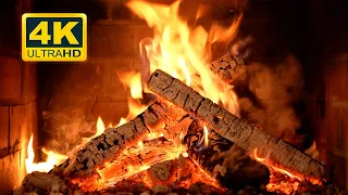 🔥 Crackling Fireplace 4K (12 HOURS). Burning Fireplace & Crackling Fire Sounds for Stress Relief