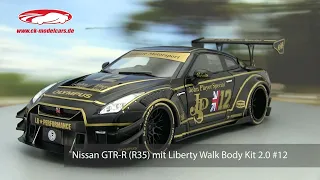 ck-modelcars-video: Nissan GTR-R (R35), Liberty Walk Body Kit 2.0, #12 John Player Special, Solido