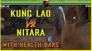 Kung Lao vs Nitara fight with health bars (including fatality) - Mortal Kombat