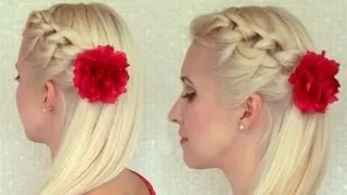 Knotted headband braid tutorial Braided hairstyle for medium long hair Prom party half updo