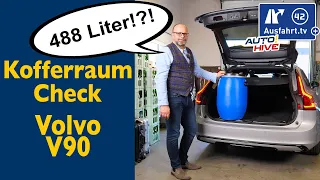 Kofferraum-Check: Volvo V90 - was passt in den Kofferraum? Fahrrad? Leiter? Koffer? Taschen?