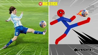 8 Min Real Football vs Stickman | Stickman Dismounting funny moments | Best Falls #70