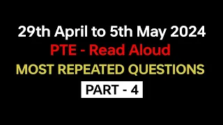 PTE Speaking Read Aloud (Part-4) May 2024 - Exam Prediction / read aloud pte.  #beatthepte #pte