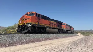 Busy Day with Trains Moving Through the Cajon Pass Summit