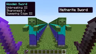 enchanted wooden sword vs netherite sword